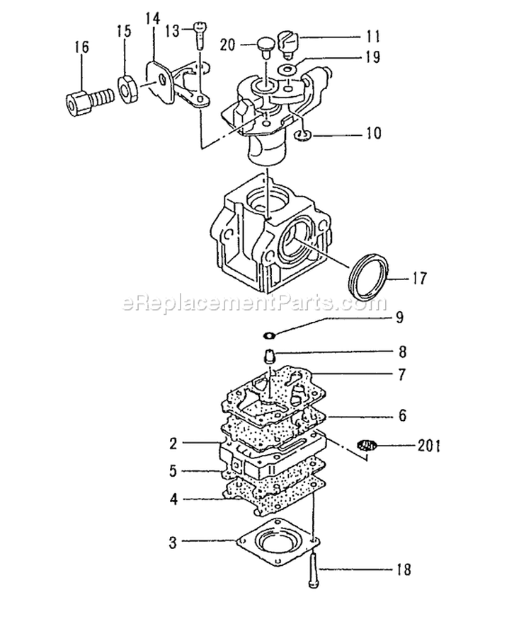 Page D Diagram and Parts List for TBL-4610  Tanaka Leaf Blower / Vacuum