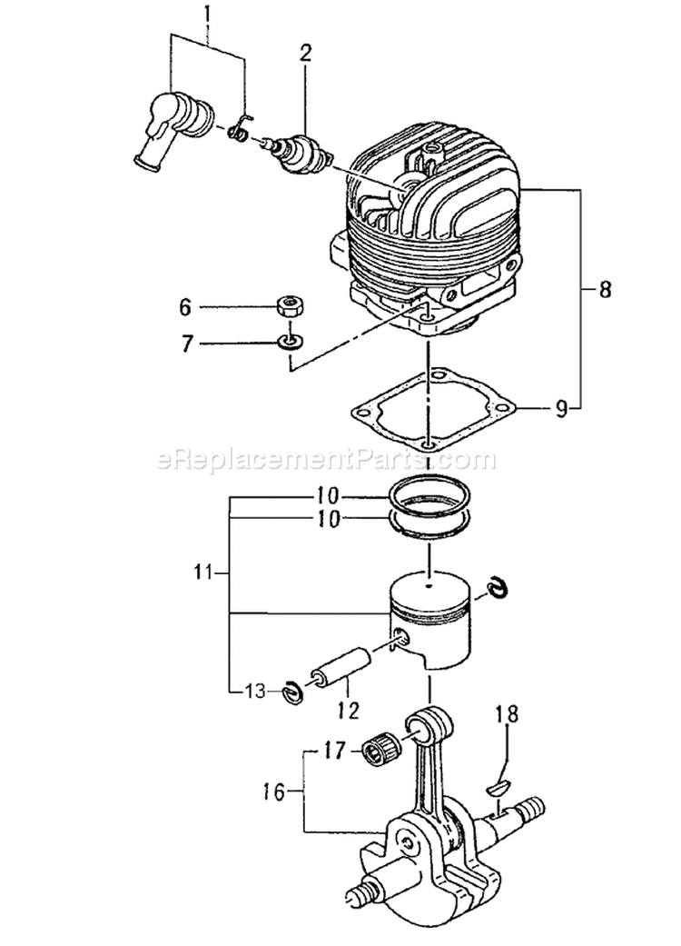 Page F Diagram and Parts List for TBL-4610  Tanaka Leaf Blower / Vacuum