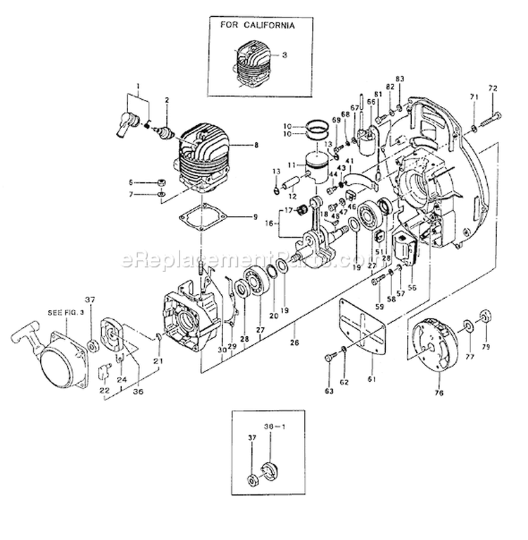 Page C Diagram and Parts List for TBL-505  Tanaka Leaf Blower / Vacuum