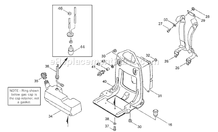 Page F Diagram and Parts List for TBL-7600R  Tanaka Leaf Blower / Vacuum