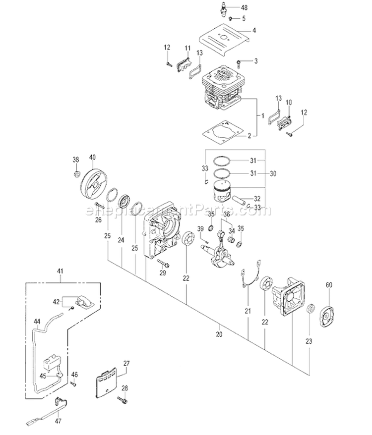 Page D Diagram and Parts List for TBL-7800R  Tanaka Leaf Blower / Vacuum