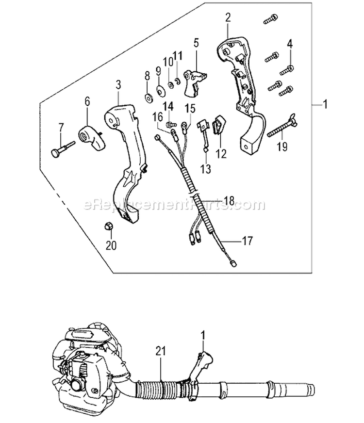 Page F Diagram and Parts List for TBL-7800R  Tanaka Leaf Blower / Vacuum