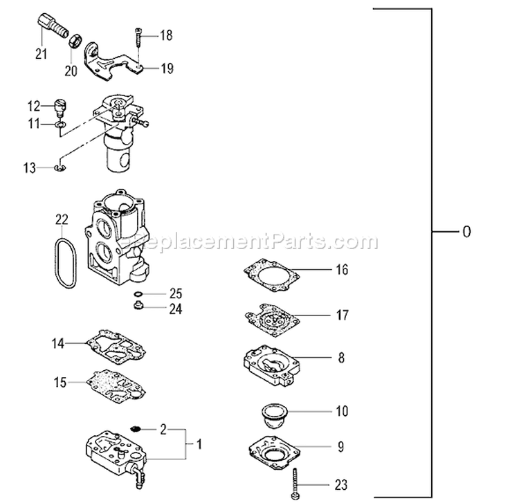 Page B Diagram and Parts List for TBL-7800  Tanaka Leaf Blower / Vacuum