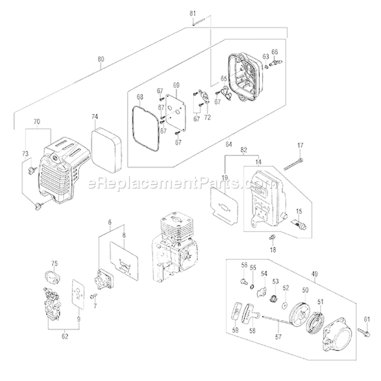 Page C Diagram and Parts List for TBL-7800  Tanaka Leaf Blower / Vacuum