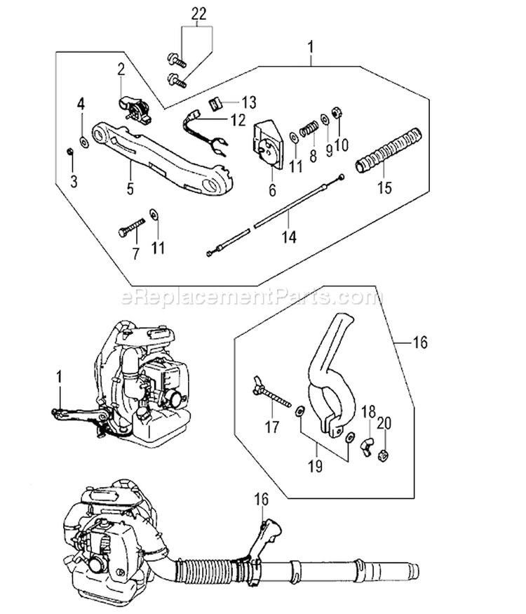Page F Diagram and Parts List for TBL-7800  Tanaka Leaf Blower / Vacuum