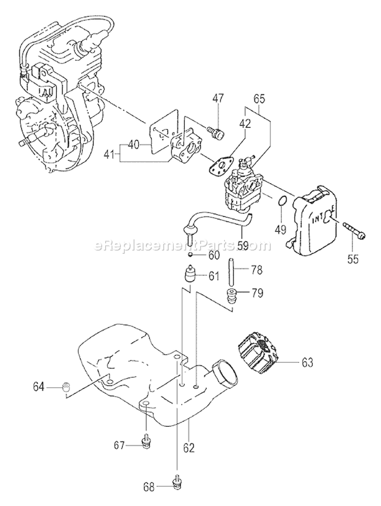 Page F Diagram and Parts List for TC-2300  Tanaka Engine