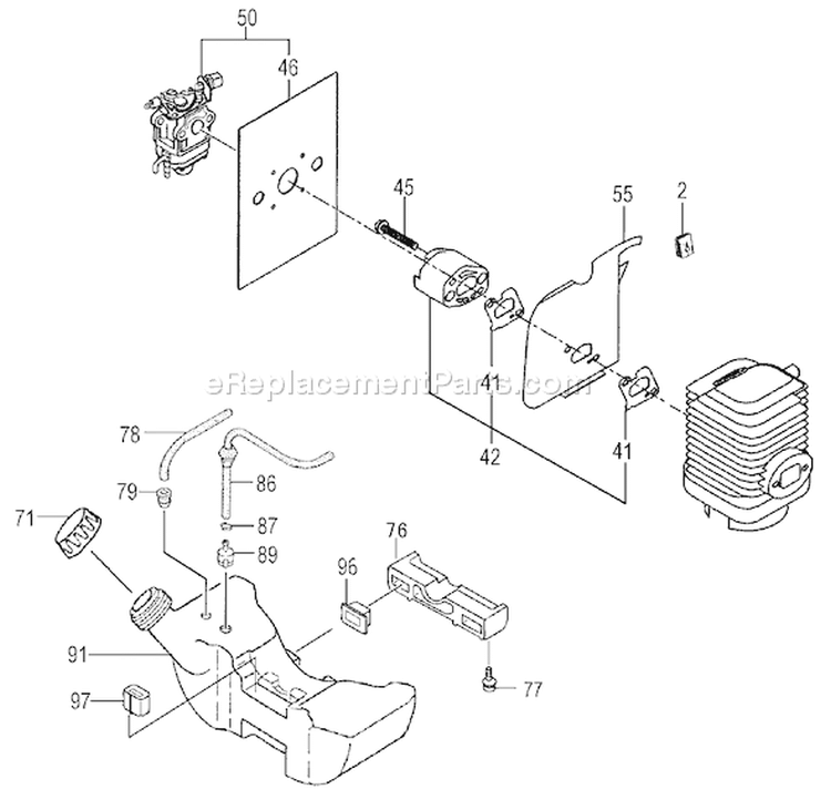 Page F Diagram and Parts List for TC-2501  Tanaka Engine