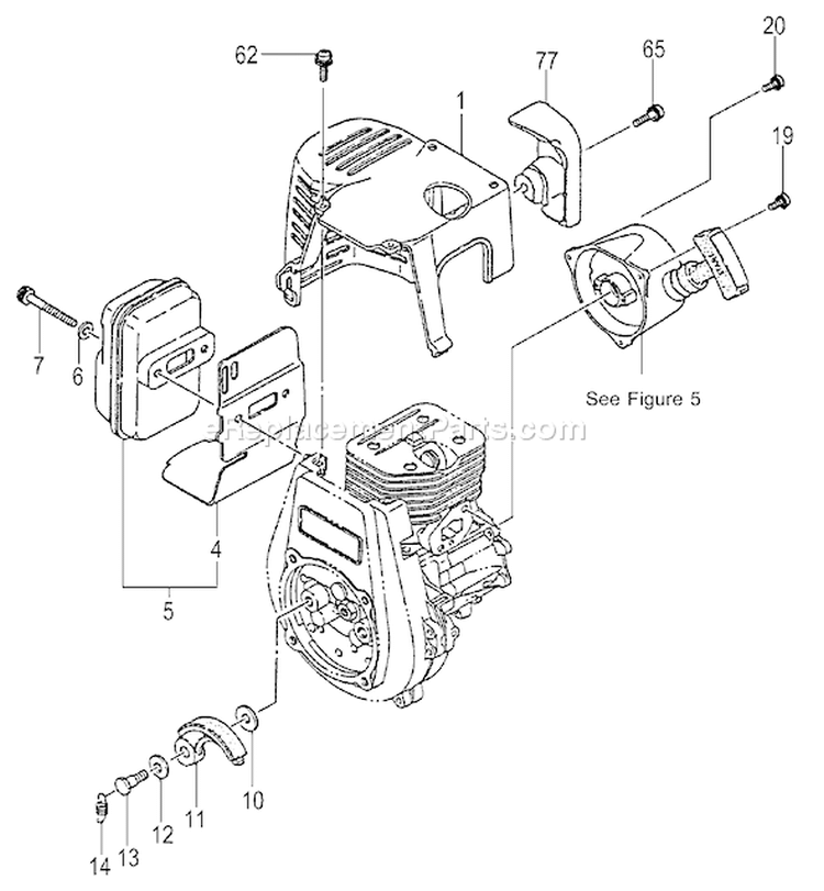 Page F Diagram and Parts List for TC-355  Tanaka Engine