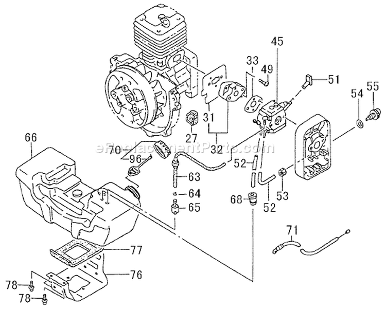 Page F Diagram and Parts List for TC-4700  Tanaka Engine