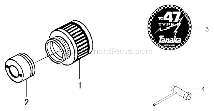 Page A Diagram and Parts List for TC-47R  Tanaka Engine