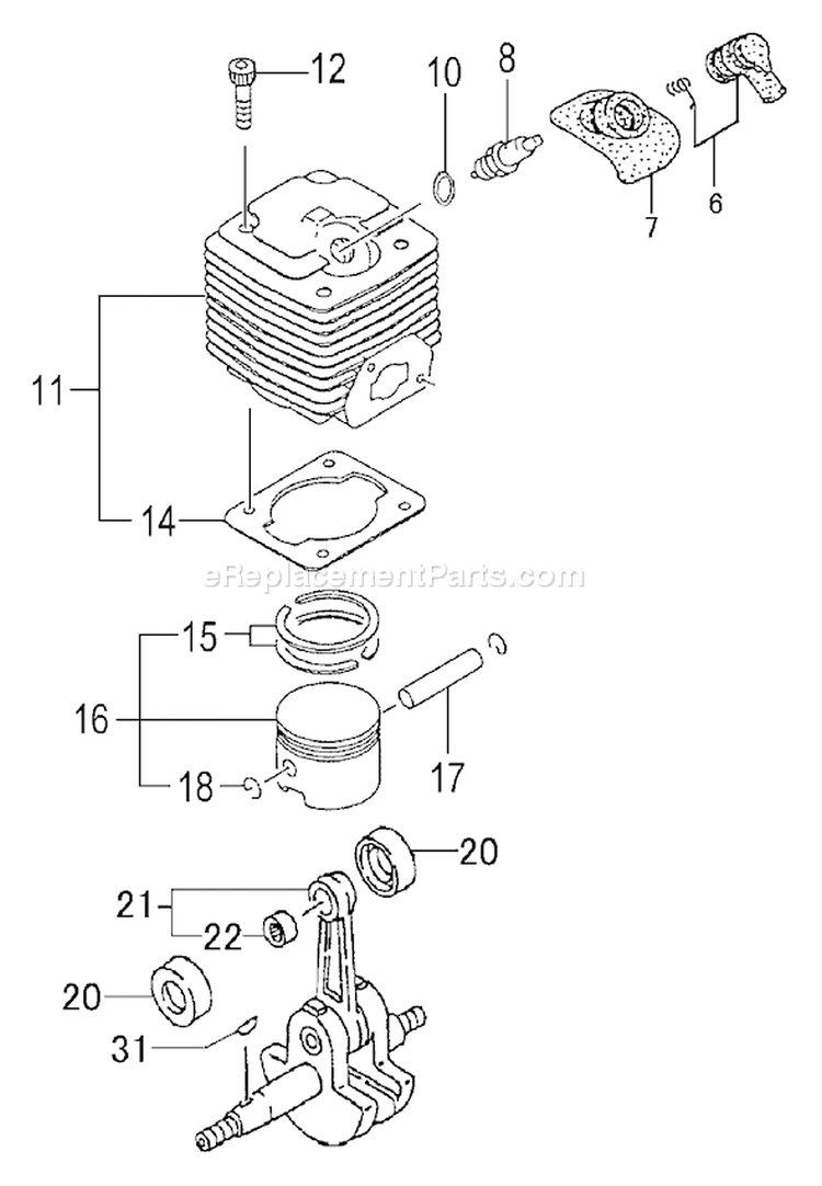 Page E Diagram and Parts List for TC-47R  Tanaka Engine
