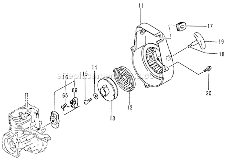 Page L Diagram and Parts List for TCP-210  Tanaka Water Pump