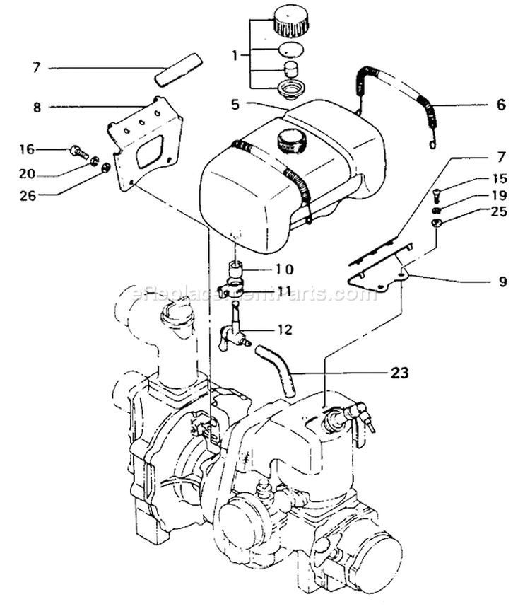 Page D Diagram and Parts List for TCP-381  Tanaka Water Pump