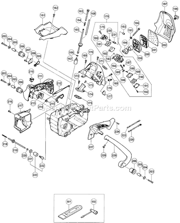 Page C Diagram and Parts List for TCS-3301PFS  Tanaka Chainsaw
