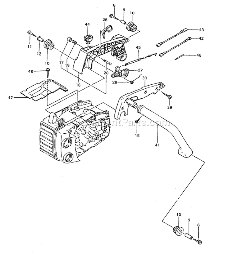 Page F Diagram and Parts List for TCS-3401S  Tanaka Chainsaw