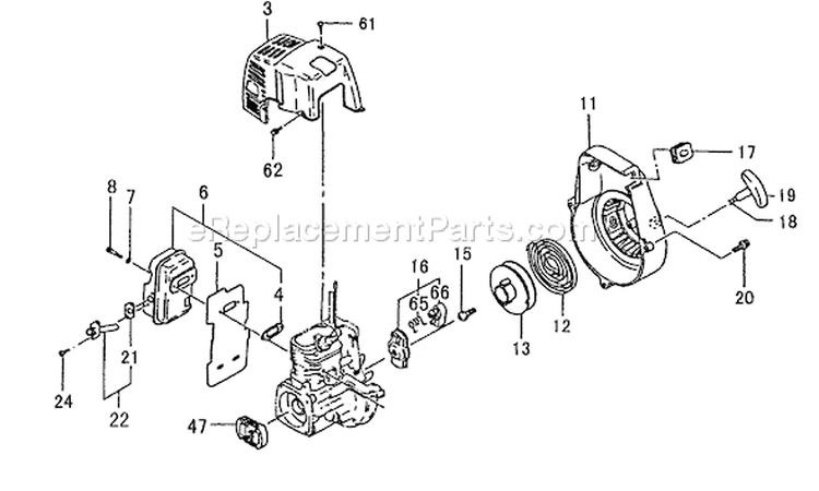 Page H Diagram and Parts List for TED-210C U205952-U268935 Tanaka Gas Engine Drill