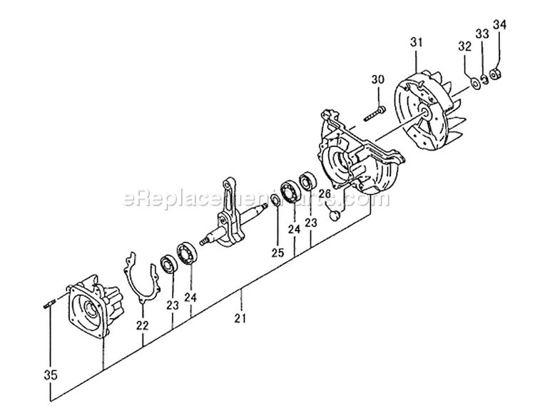 Page C Diagram and Parts List for TED-210  Tanaka Gas Engine Drill