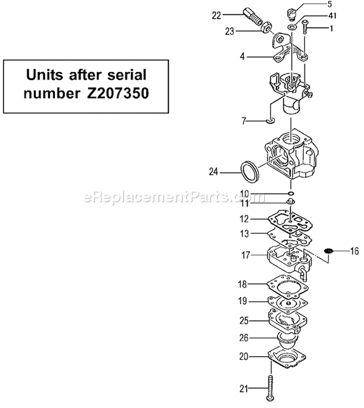 Page B Diagram and Parts List for TED-262L  Tanaka Gas Engine Drill