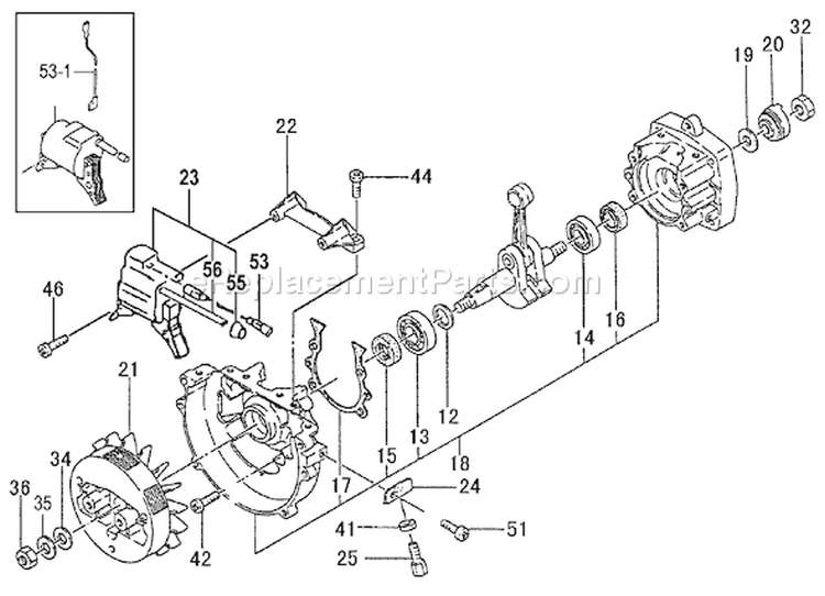 Page F Diagram and Parts List for TED-262L  Tanaka Gas Engine Drill