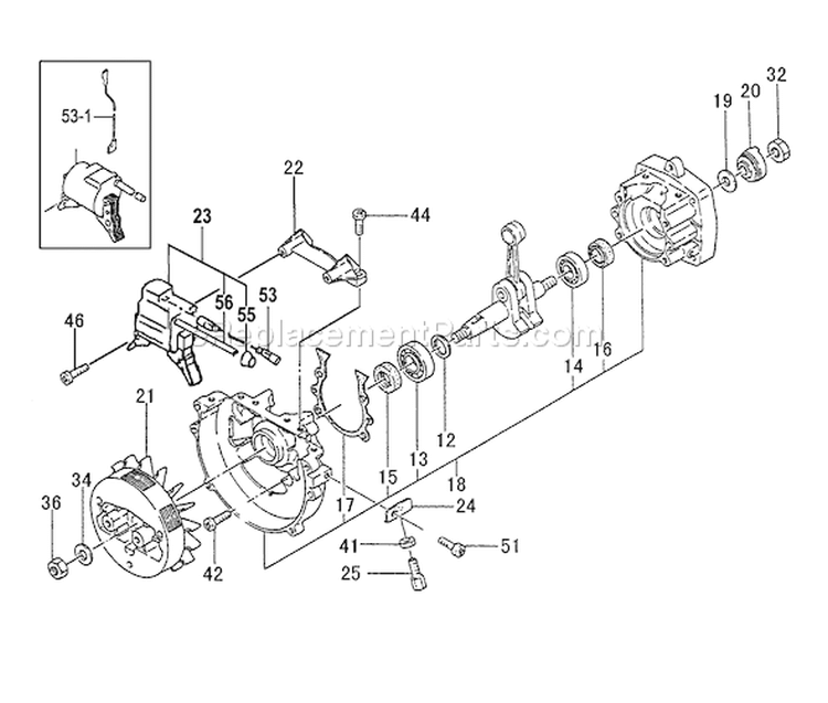 Page D Diagram and Parts List for TED-262R S279070 Tanaka Gas Engine Drill