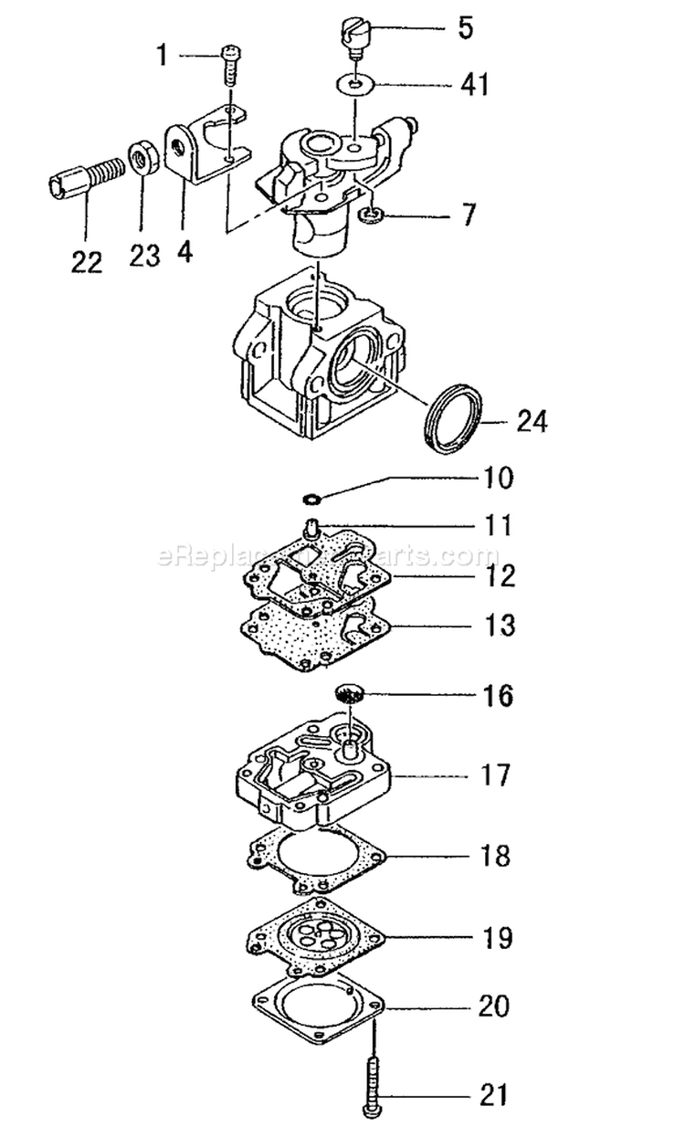 Page B Diagram and Parts List for TED-262R S279071-Z227500 Tanaka Gas Engine Drill
