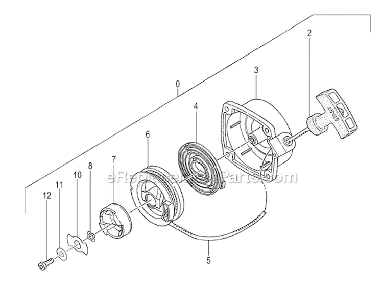 Page F Diagram and Parts List for TED-262R S279071-Z227500 Tanaka Gas Engine Drill