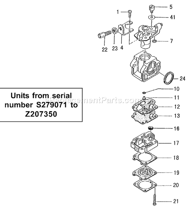 Page C Diagram and Parts List for TED-262  Tanaka Gas Engine Drill