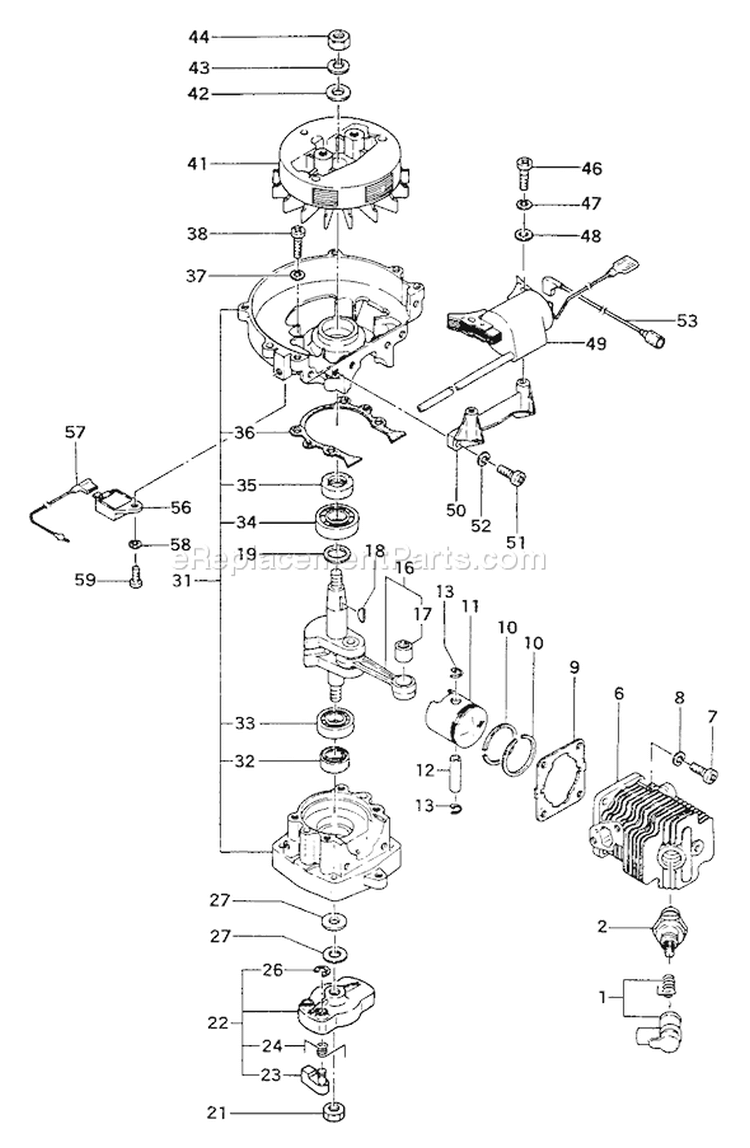Page C Diagram and Parts List for TED-265  Tanaka Gas Engine Drill