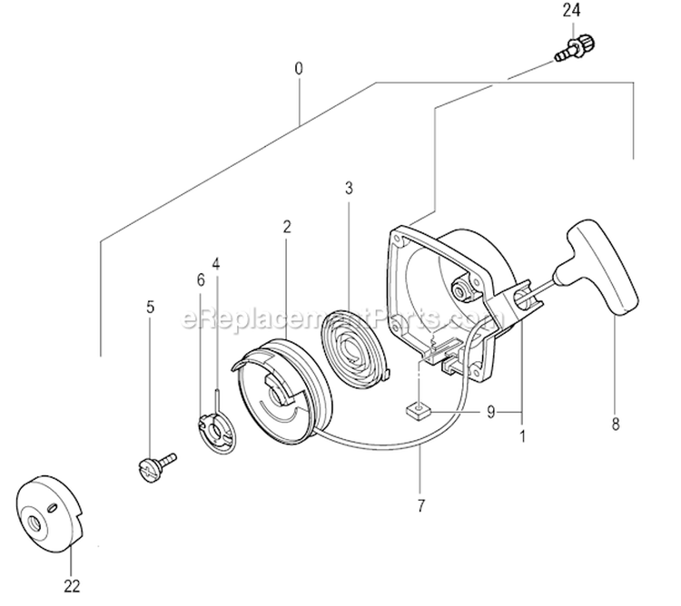 Page E Diagram and Parts List for TED-270PFR  Tanaka Gas Engine Drill