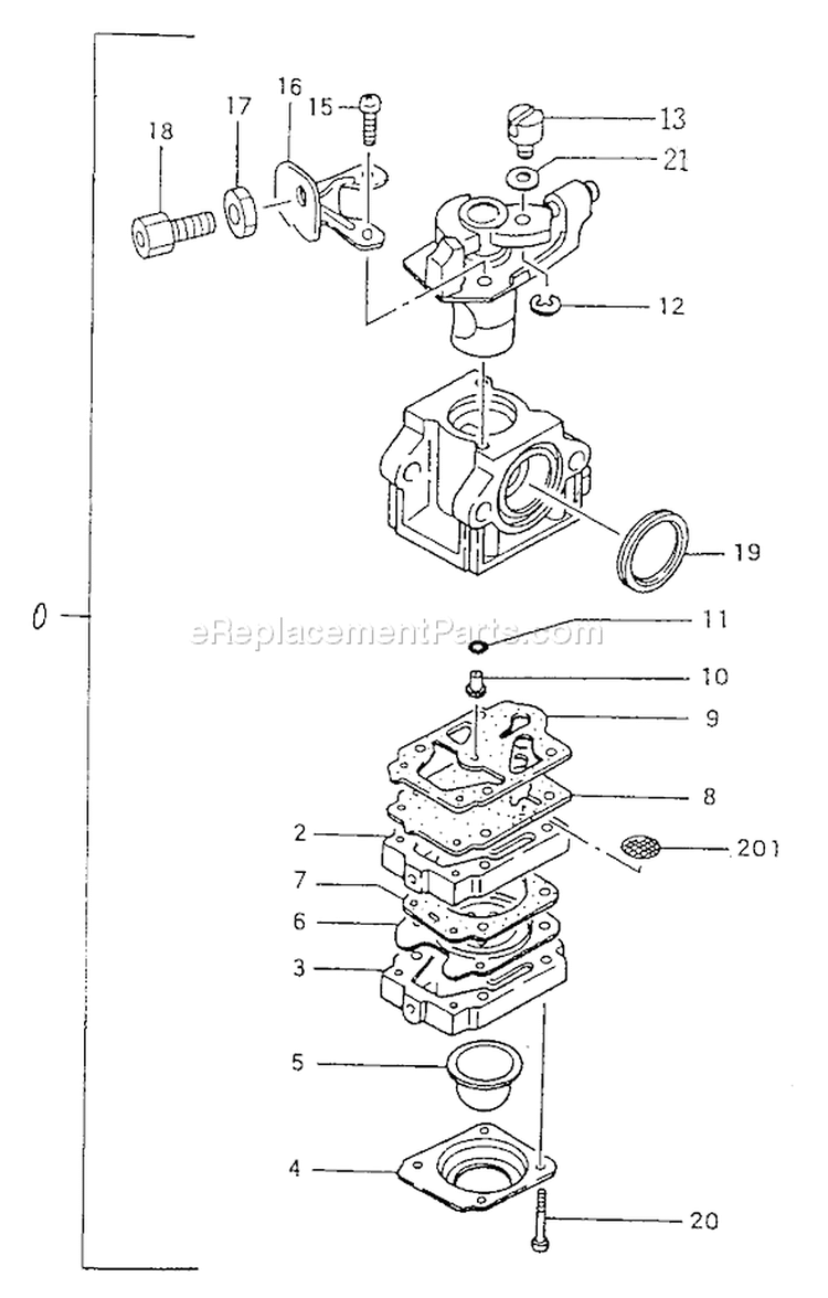 Page B Diagram and Parts List for THB-2500  Tanaka Leaf Blower / Vacuum