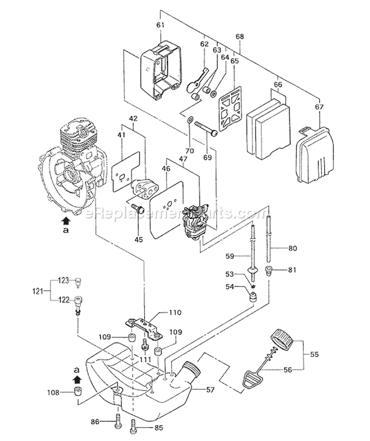 Page F Diagram and Parts List for THB-2510  Tanaka Leaf Blower / Vacuum