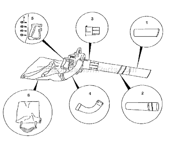Page H Diagram and Parts List for THB-2510  Tanaka Leaf Blower / Vacuum