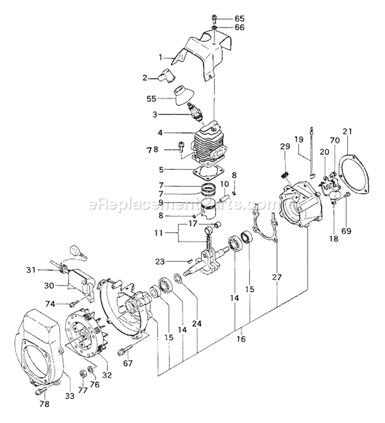 Page C Diagram and Parts List for THT-162  Tanaka Hedge Trimmer