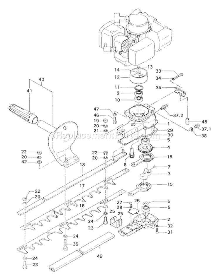 Page E Diagram and Parts List for THT-162  Tanaka Hedge Trimmer