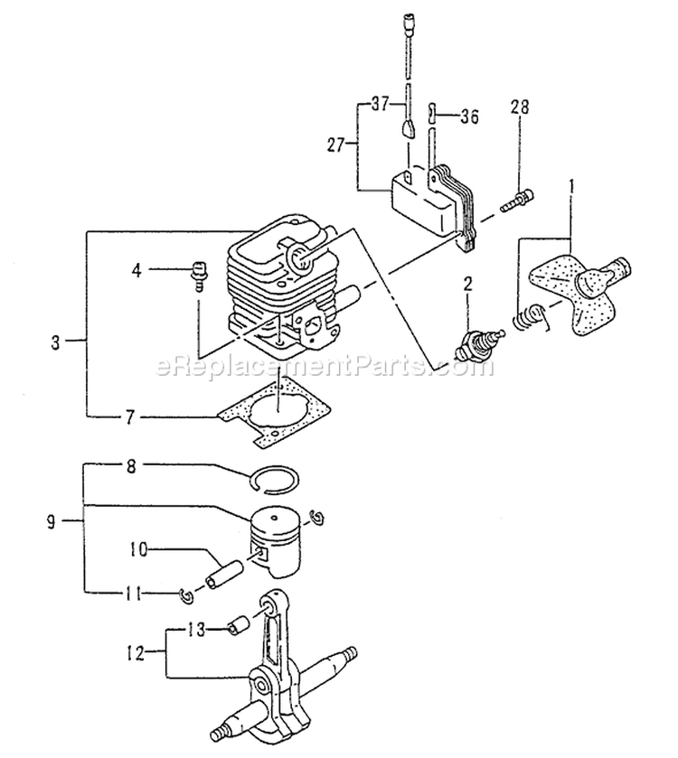 Page C Diagram and Parts List for THT-2000  Tanaka Hedge Trimmer