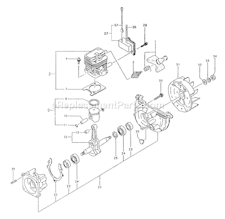 Page C Diagram and Parts List for THT-2100  Tanaka Hedge Trimmer