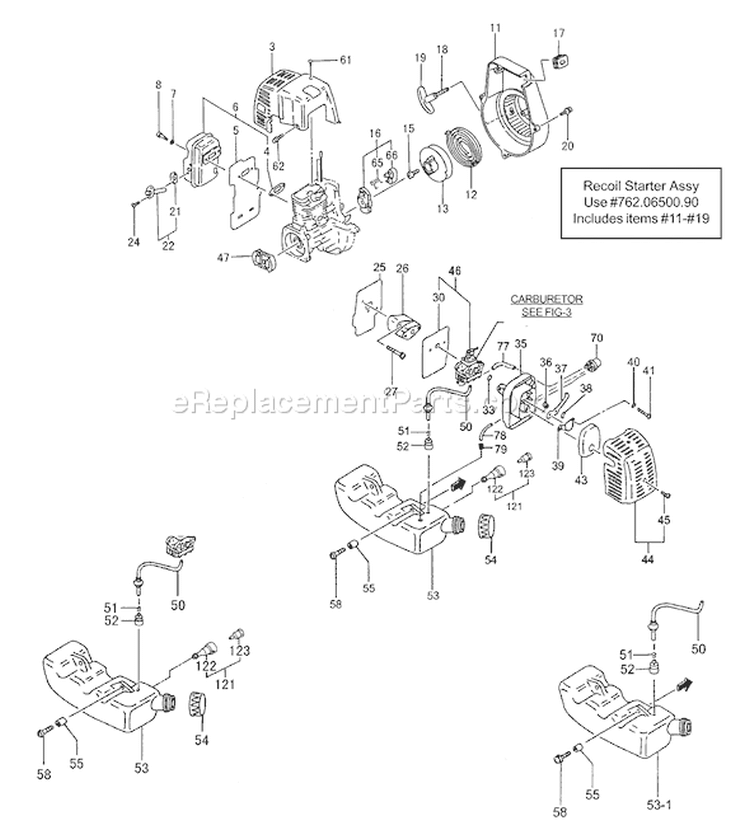 Page D Diagram and Parts List for THT-2100  Tanaka Hedge Trimmer