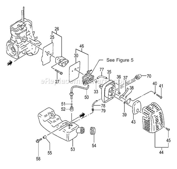 Page E Diagram and Parts List for THT-210S  Tanaka Hedge Trimmer