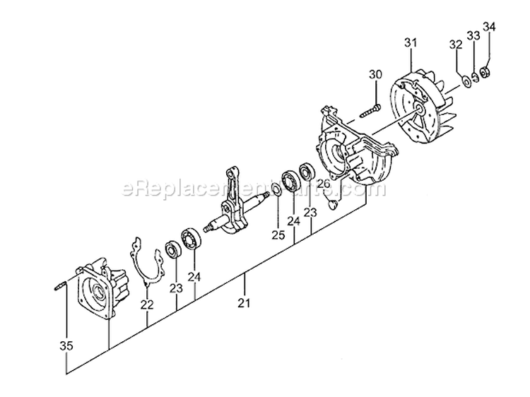Page B Diagram and Parts List for THT-2120  Tanaka Hedge Trimmer
