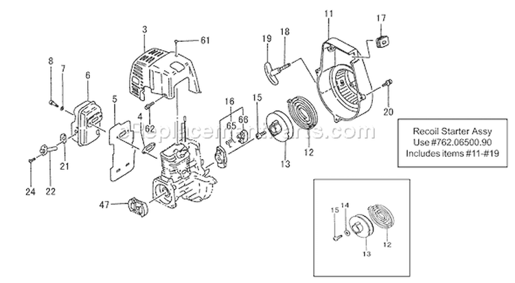 Page H Diagram and Parts List for THT-2120  Tanaka Hedge Trimmer