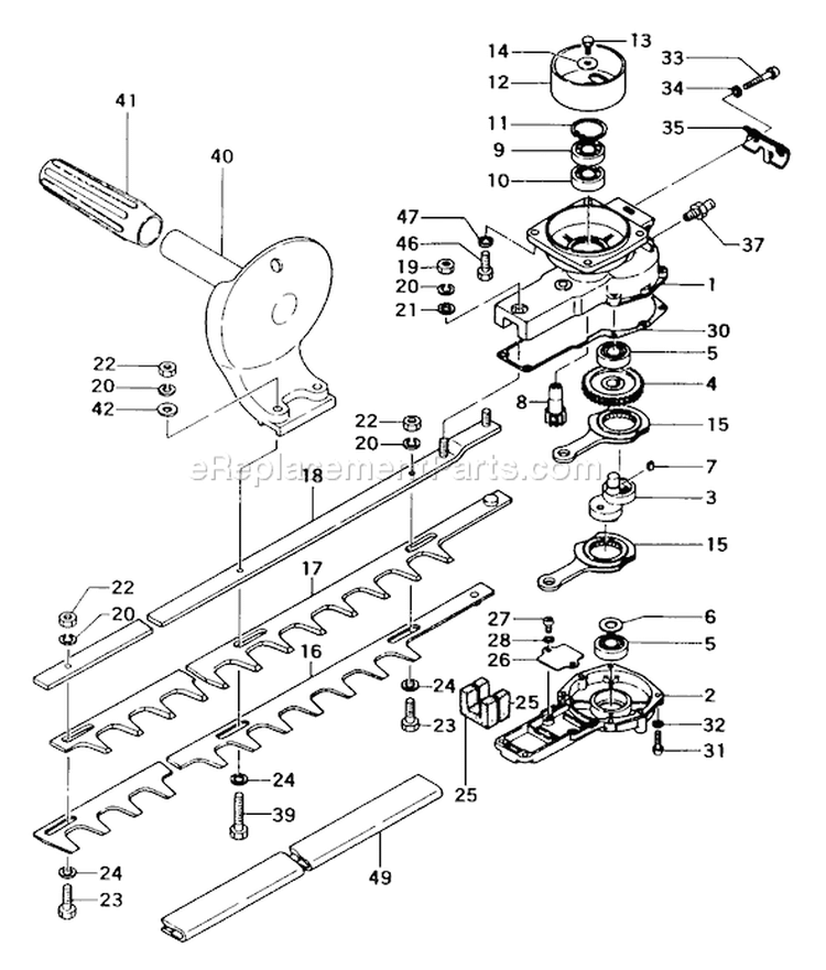 Page E Diagram and Parts List for THT-212  Tanaka Hedge Trimmer