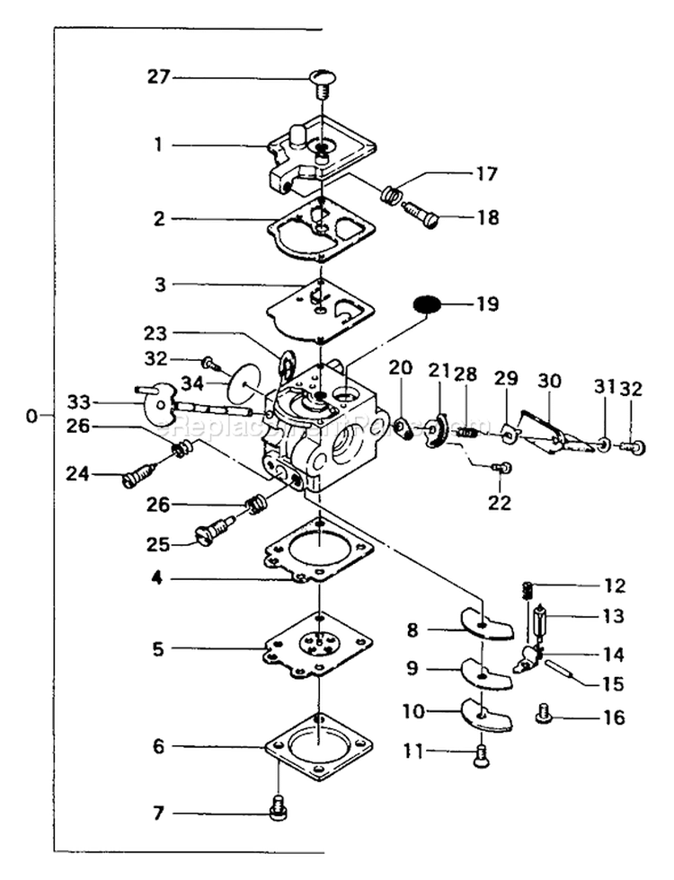 Page B Diagram and Parts List for THT-232  Tanaka Hedge Trimmer