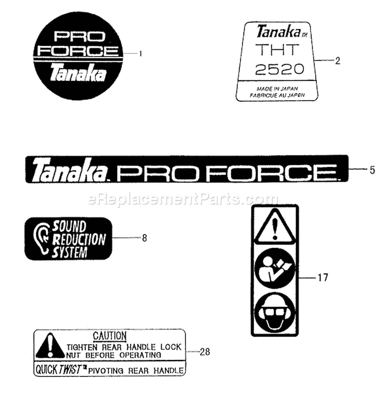Page C Diagram and Parts List for THT-2520  Tanaka Hedge Trimmer