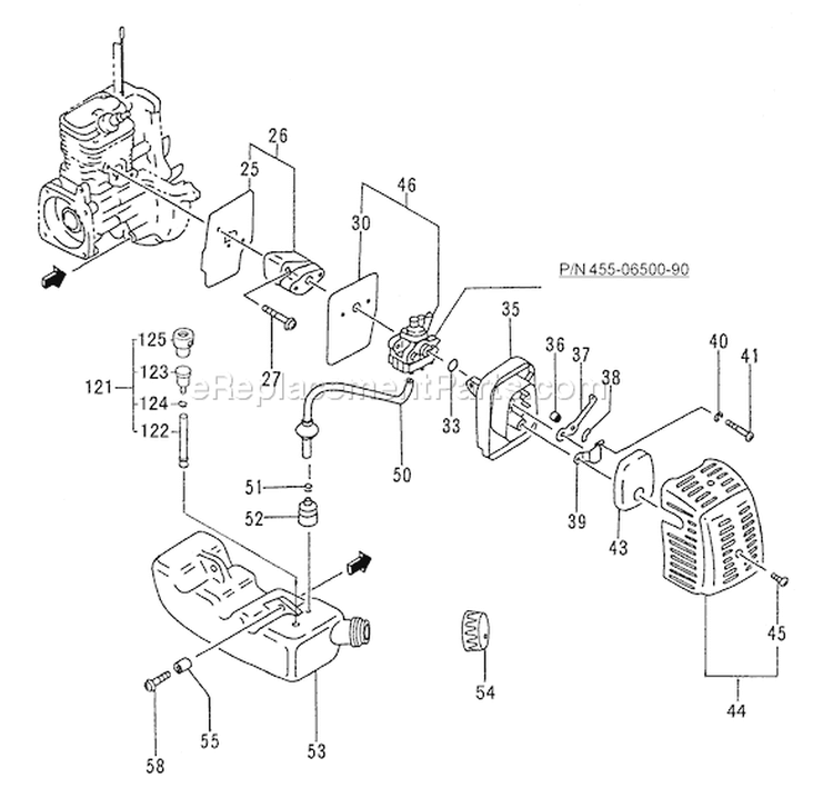 Page B Diagram and Parts List for THT-2540  Tanaka Hedge Trimmer