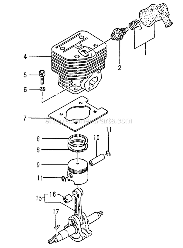 Page E Diagram and Parts List for TIA-340  Tanaka Auger