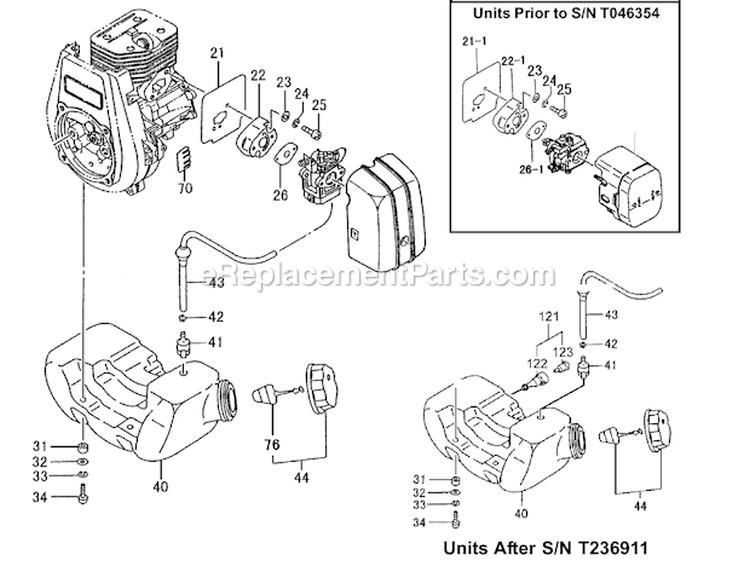 Page H Diagram and Parts List for TIA-340  Tanaka Auger