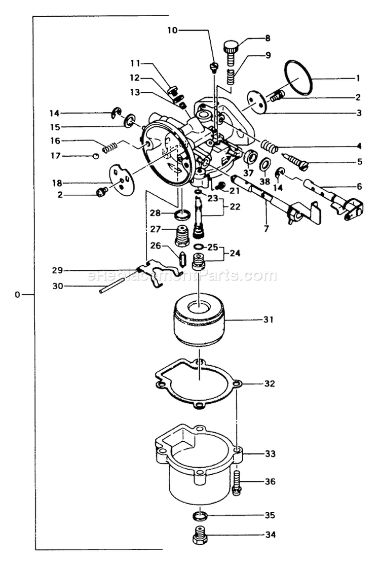 Page B Diagram and Parts List for TLE-500  Tanaka Edger