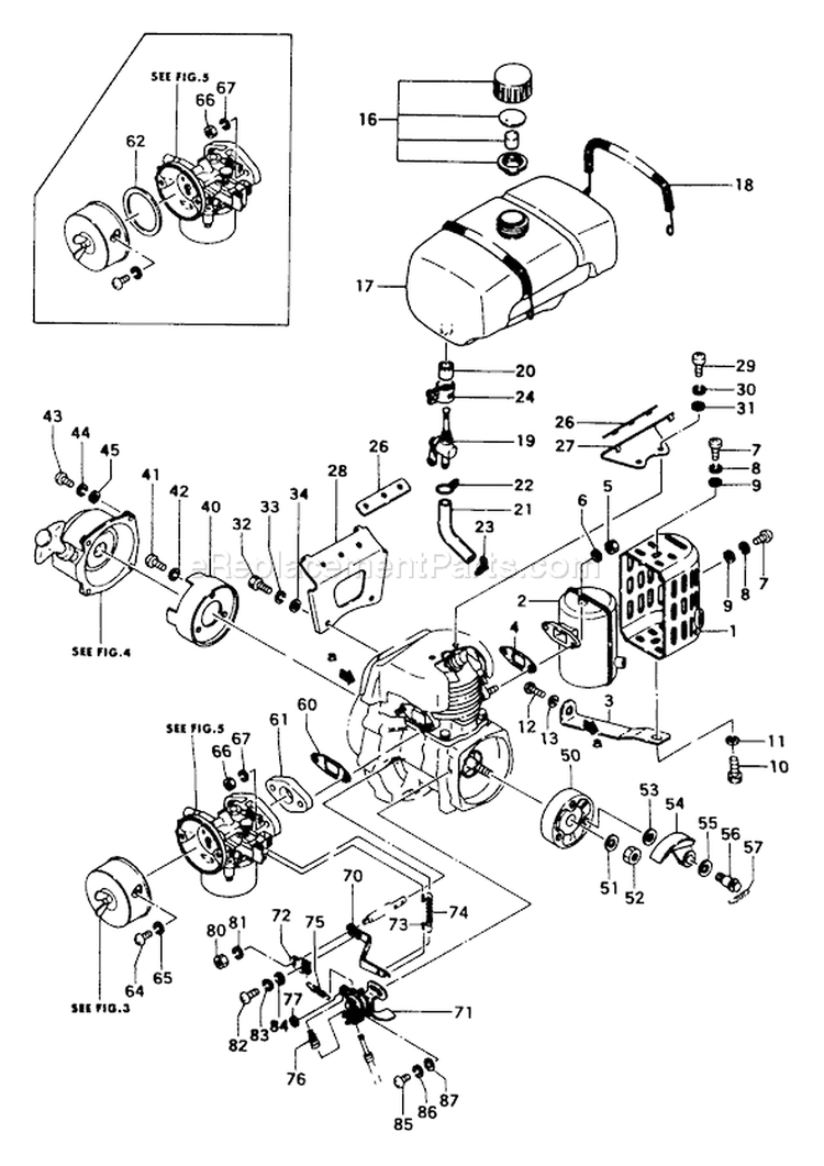 Page E Diagram and Parts List for TLE-500  Tanaka Edger