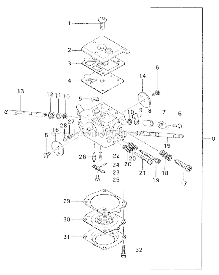 Page B Diagram and Parts List for TLE-550  Tanaka Edger