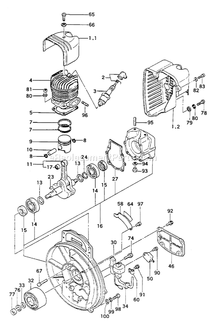 Page C Diagram and Parts List for TMS-450  Tanaka Leaf Blower / Vacuum